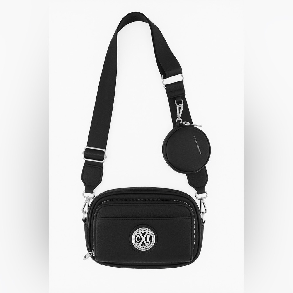 CXL by Christian Lacroix Women Eve Pebble Camera Cross Body Bag in Black (0056)